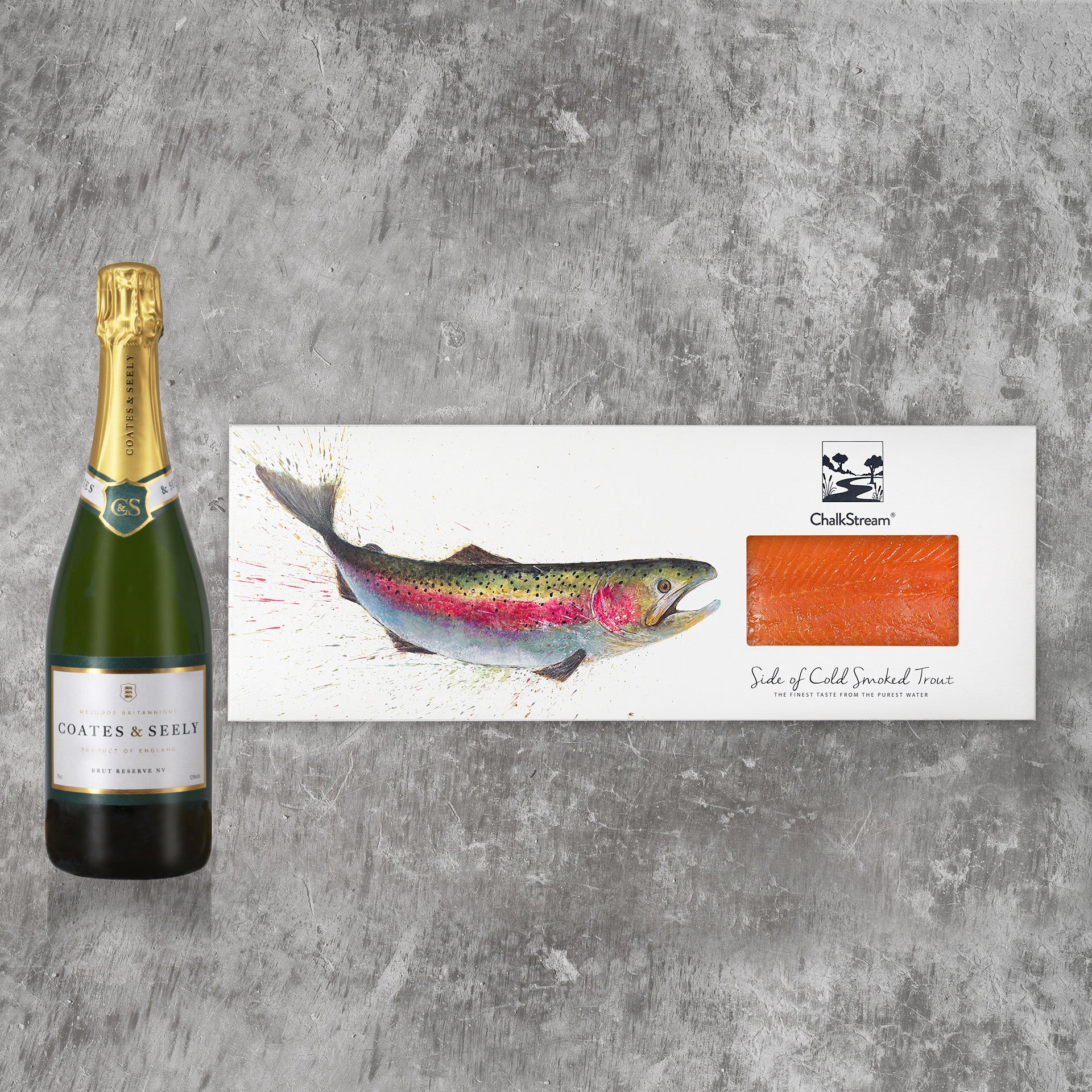 Cold Smoked Side & Bottle of Coates and Seely Brut NV