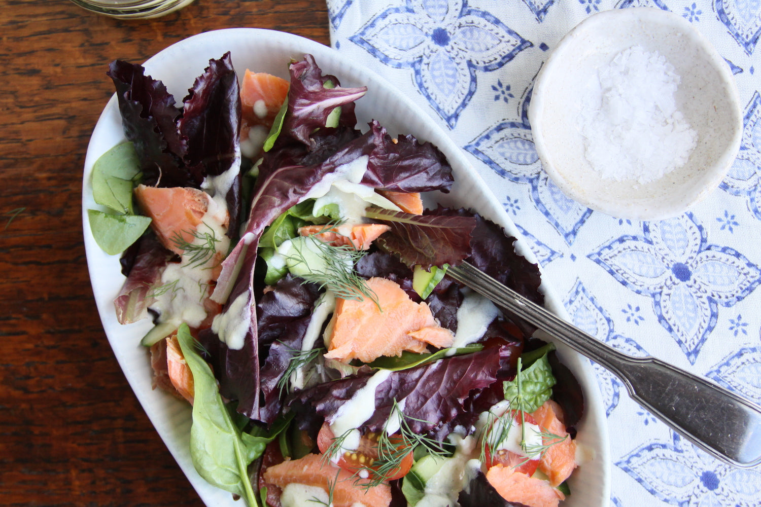 Hot smoked ChalkStream® trout salad