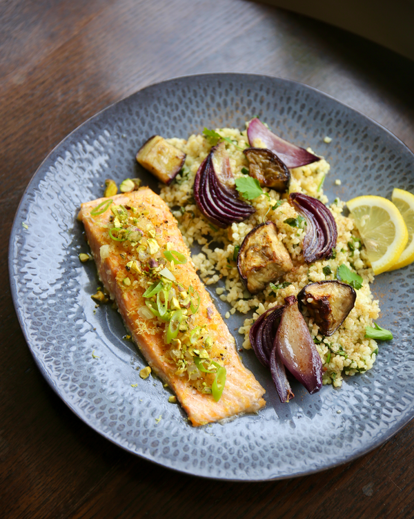 Middle Eastern-inspired Trout & warm herby grains