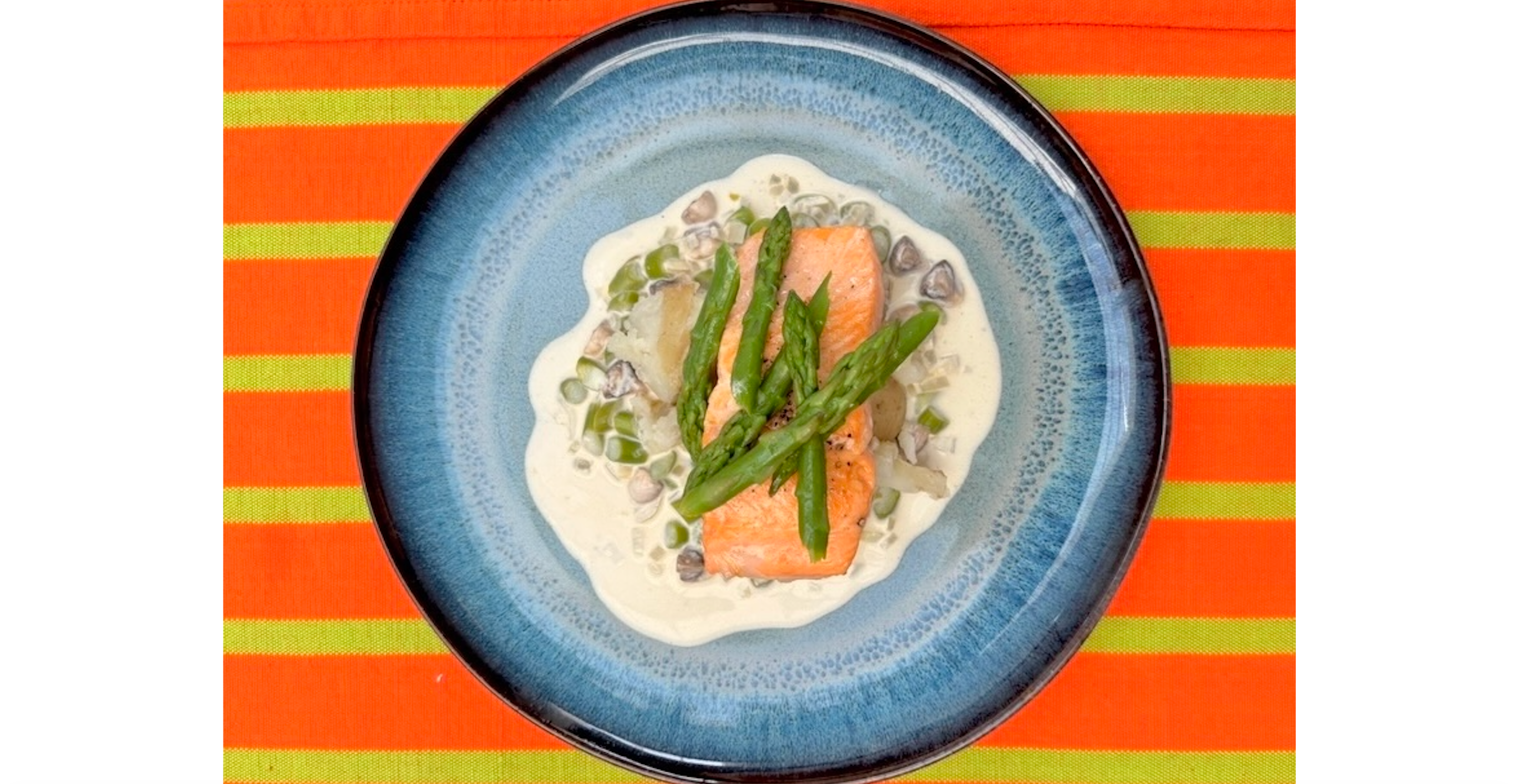 Seared Trout with Asparagus Ragout
