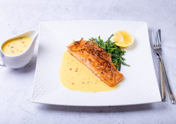 Trout in Beurre Blanc Sauce with Crispy Leeks