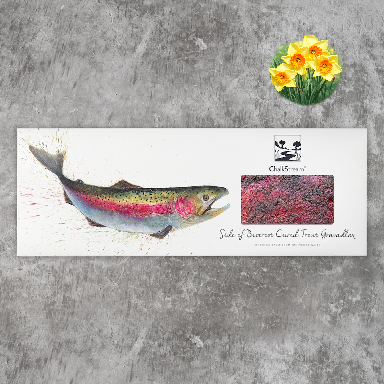 Beetroot Cured Trout Gravadlax - Side